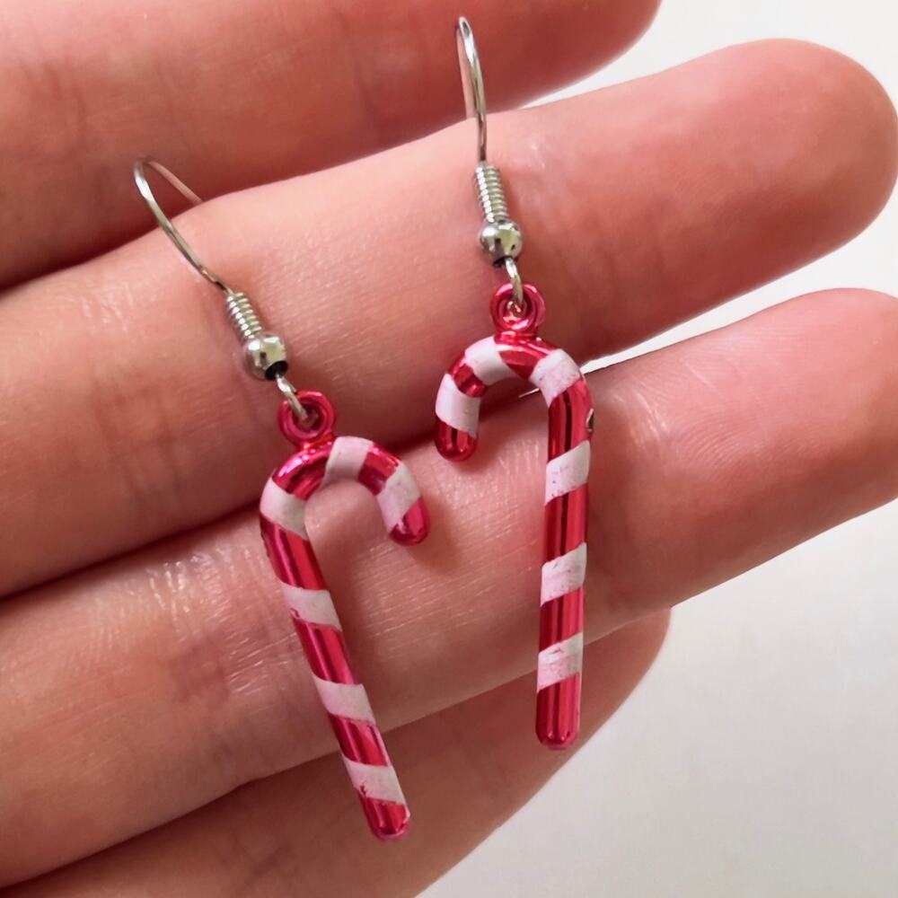 Mini Candy Cane Earrings Christmas Holiday Jewelry